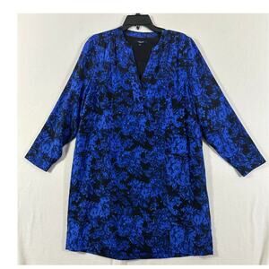 Madewell 100% Silk Long Sleeve Shift Dress